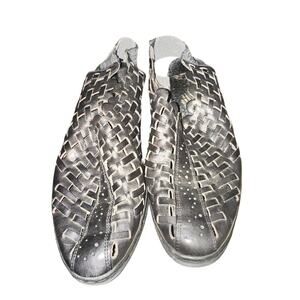 Rieker Sina Slingback Sandals Women's Size 7.5 Black Leather Woven Antistress